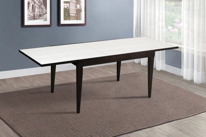 Стіл обідній розкладний Мікс Меблі Діоніс венге / біле скло