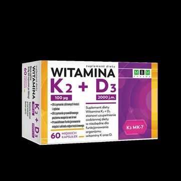 Witamina D3 + K2 60 kapsułek duże opakowanie