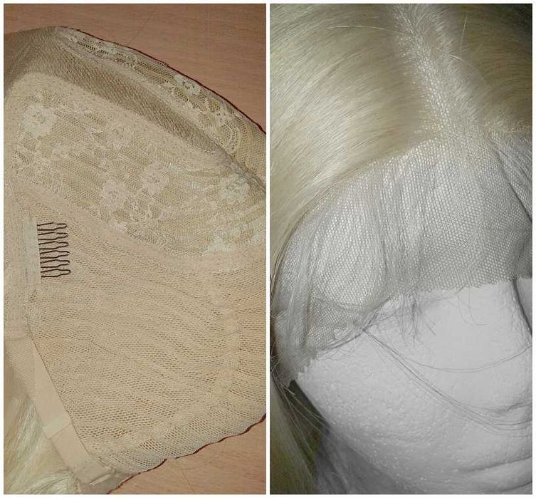 Lace Front długa blond peruka z przedziałkiem prosta cosplay wig