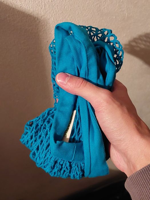Siatka na zakupy paryżanka niebieska NOWA