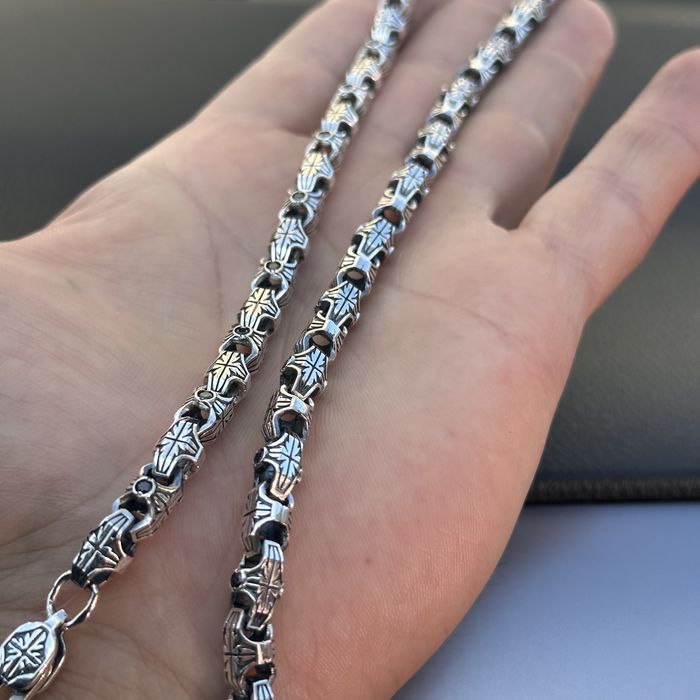 Срібний ланцюг Барака з камінням