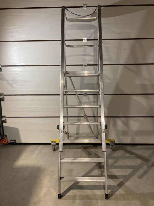 Podest magazynowy alu mobilny składany 161 cm koła poręcz solidny de