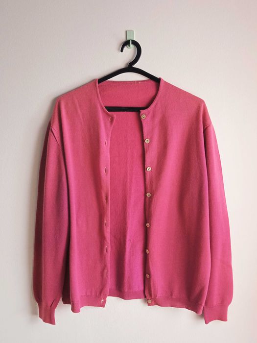 Casaco malha L cor de rosa