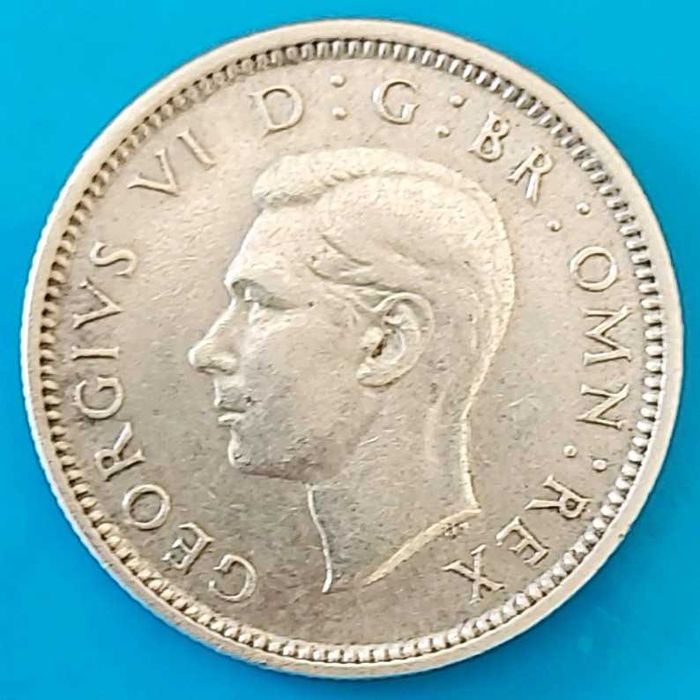 Six Pence de 1937 George VI,  Inglaterra, Prata