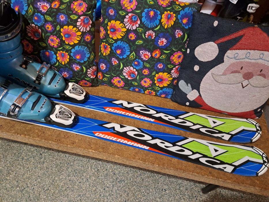 komplet narty Nordica Dobermann Spitfire J 160 cm + buty Lange 42