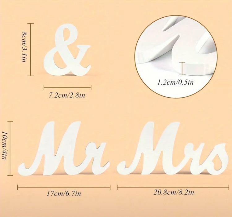 Napis dekoracja Mr&Mrs