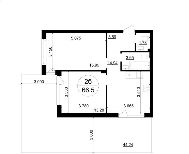 Продаж 2-к квартири, площа: 66,5 м², Брюховичі