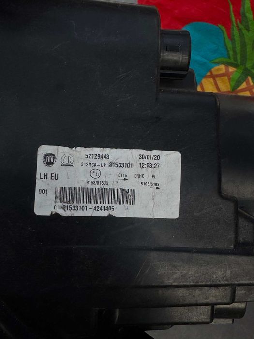 Óptica de origem Fiat 500 ano 2020