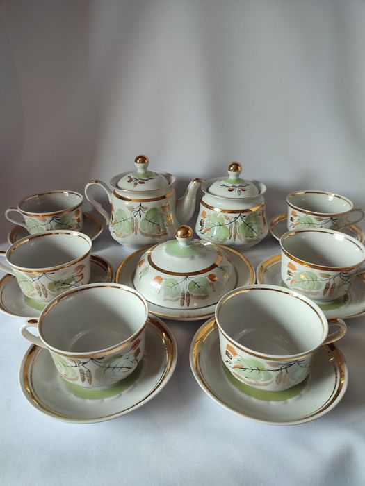 Чайный сервиз "Берёзка" Сумы. Кофейный сервиз "Шиповник" ГДР. СССР