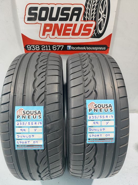 2 pneus semi novos 235-55R17 Dunlop - Oferta dos portes