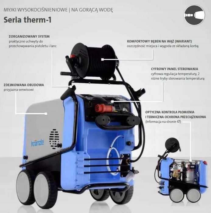 Myjka Ciśnieniowa Gorącowodna KRANZLE THERM 1165-1 TR BĘBEN 165bar