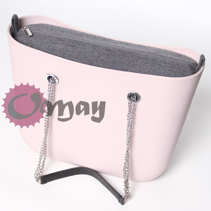 Grafitowy organizer do OBAG STANDARD plecionka grafit 2 kieszenie OMAY