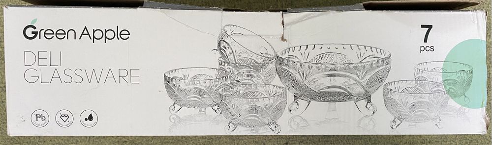 Склянний набір салатниця