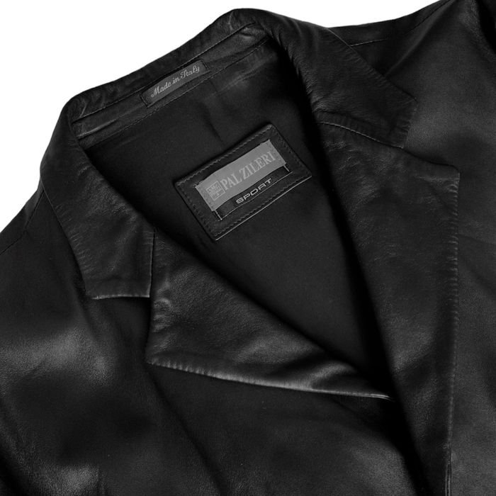 Шкіряний плащ Pal Zileri Sport, чорний колір, розмір 52-54