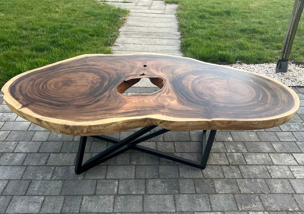 Rustykalny stolik ogrodowy stolik tarasowy lite drewno #37