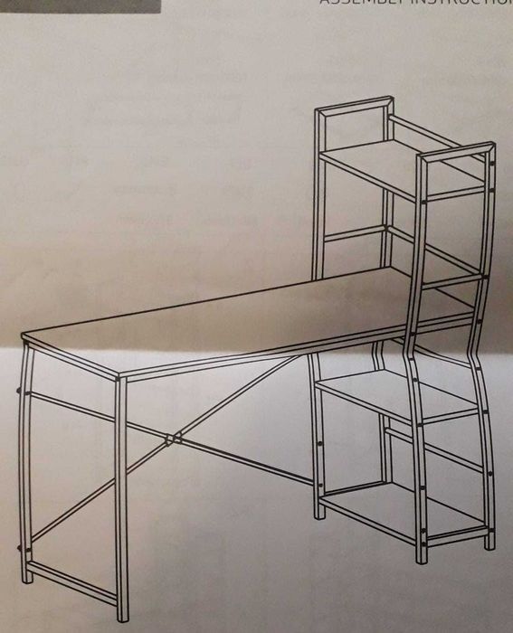 Secretária com Estante 120x52cm Preta KASA 2 unidades