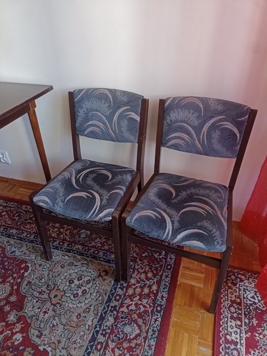 Stół+5 krzeseł 70's design PRL
