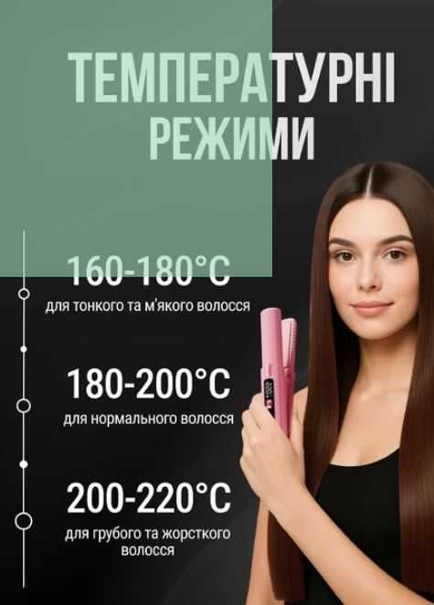 Утюжок випрямляч для волосся  міні бездротовий керамічний з Led диспл.