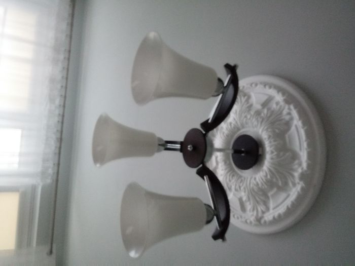 Żyrandol 3 ramienny Chrom-Drewno