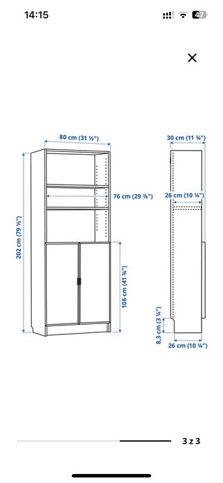 Billy Ikea Hogbo regal Billy  + 4 szt drzwi Hogbo