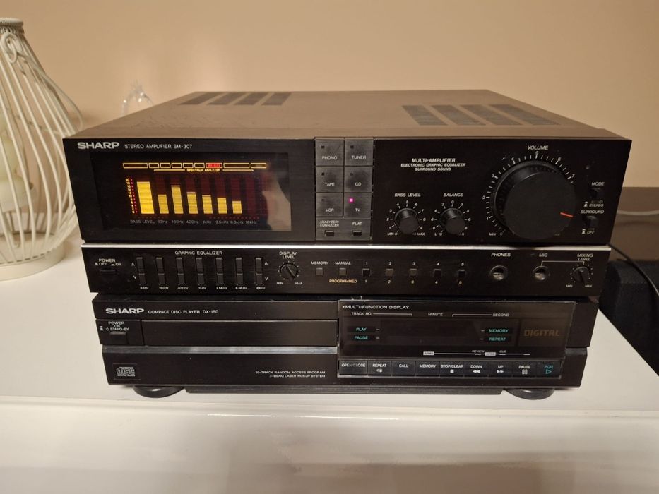 Amplituner Sharp i napęd cd