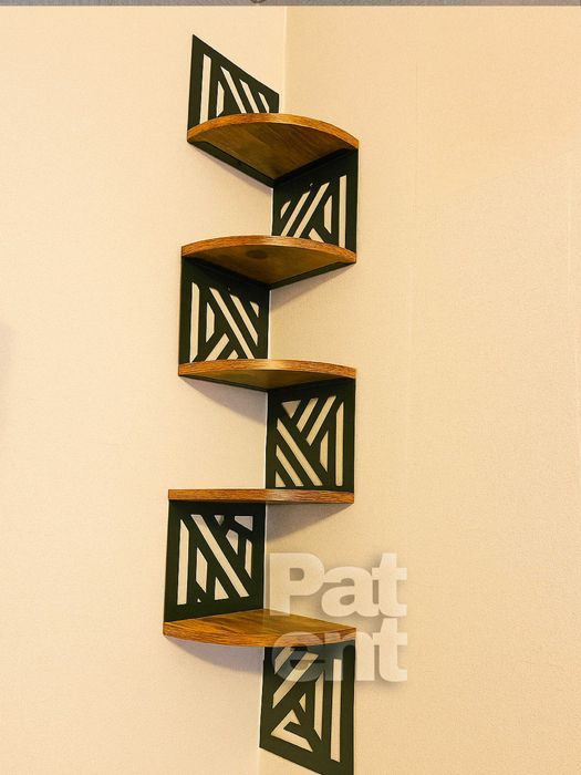 Loftowa narożna dekoracja ścienna kwietnik 5 poziomów wzór