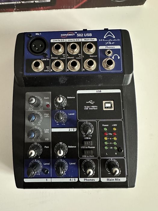 Mikser Wharfedale Pro Connect 502 USB - Interfejs Audio. Stan Jak Nowy