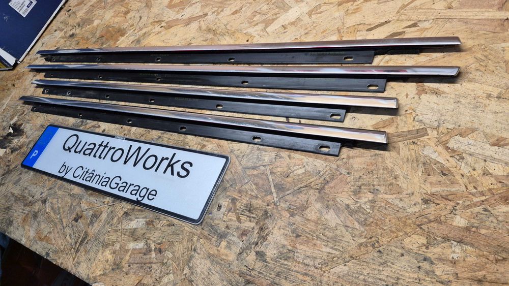 AUDI A4 B6-B7 (8E) Friso-Raspador Vidro CROMADOS originais COMO NOVOS