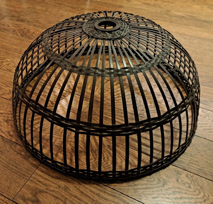 IKEA czarny rattanowy klosz w stylu boho + Hemma kabel / oprawka