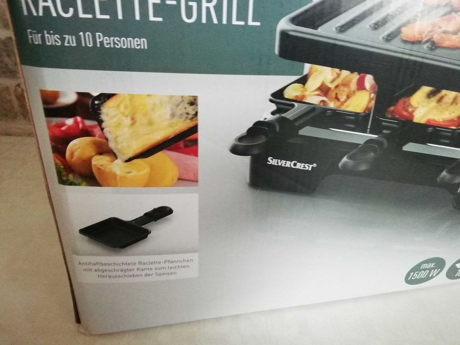 NOWY Grill elektryczny Raclette dla 10 osób Silver Crest
