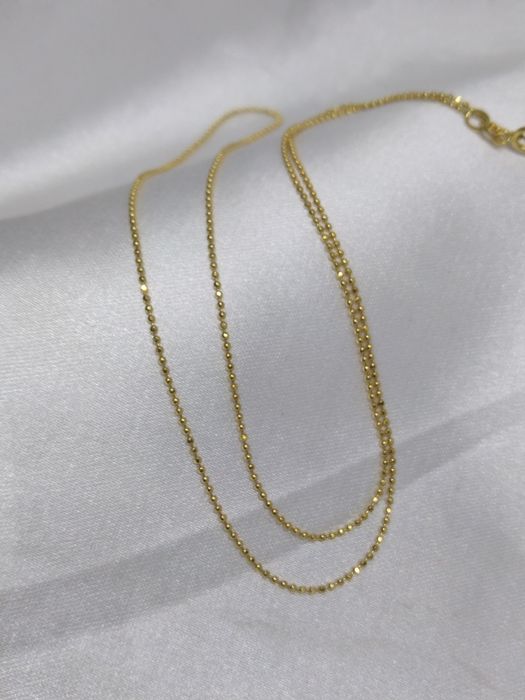 Złoty łańcuszek kulki, złoto 585, długość 45 cm