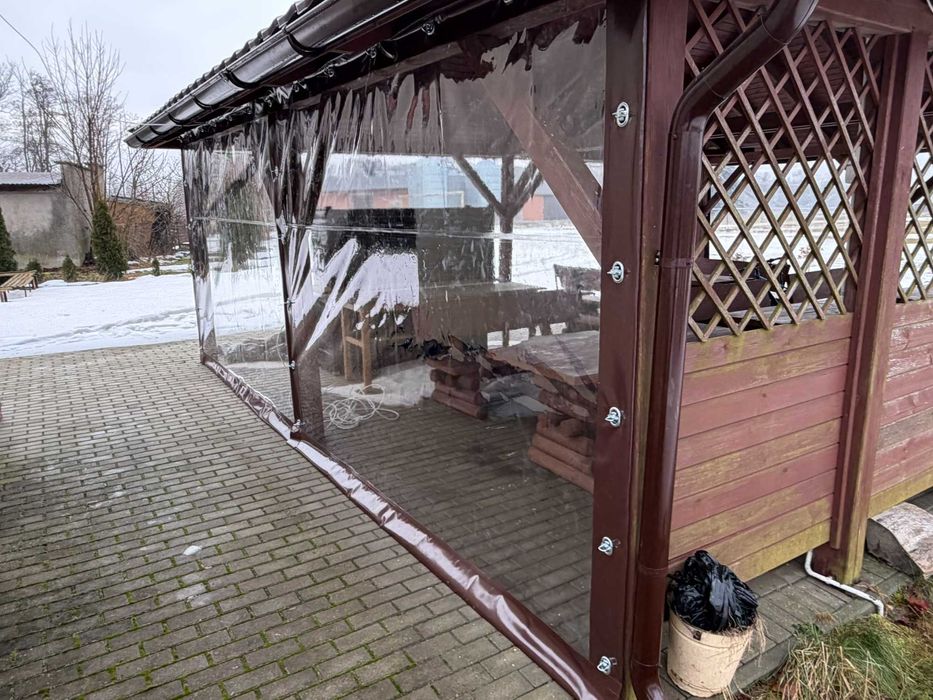 Osłona tarasu , Zabudowa tarasu , Plandeka Folia na Wymiar PCV  Taras