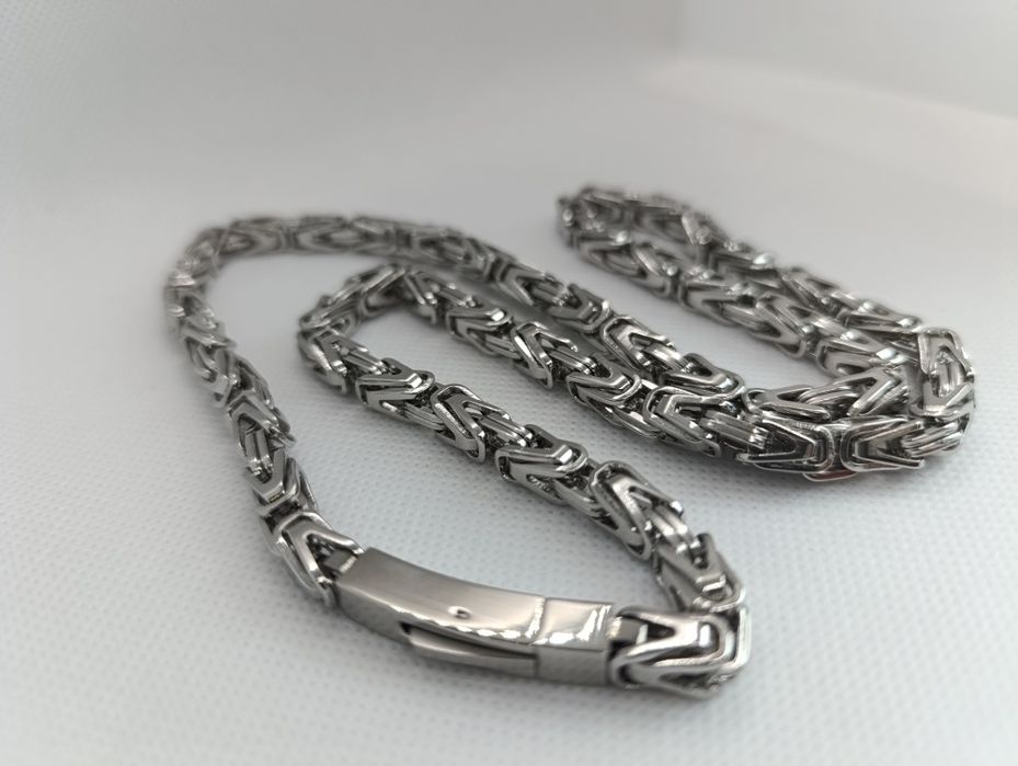 Naszyjnik król orginalny srebrny lub złoty 65cm zapięcie szuflada