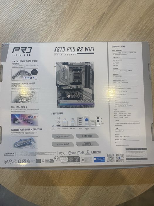 Asrock x870 pro rs wifi