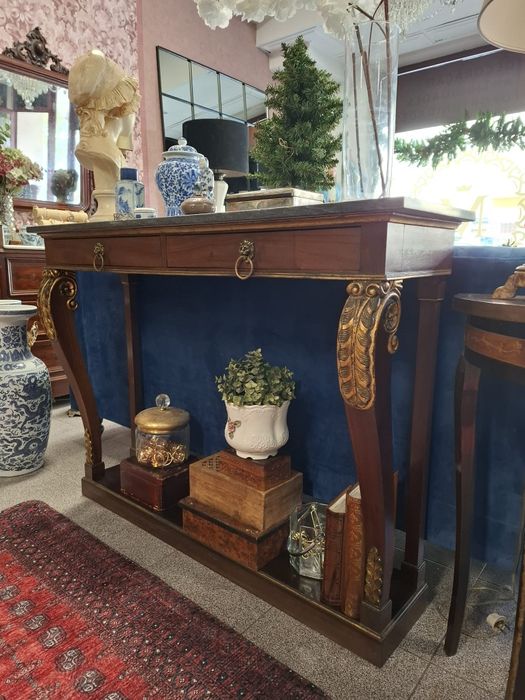 Consola Estilo Império em Madeira com Douramentos.