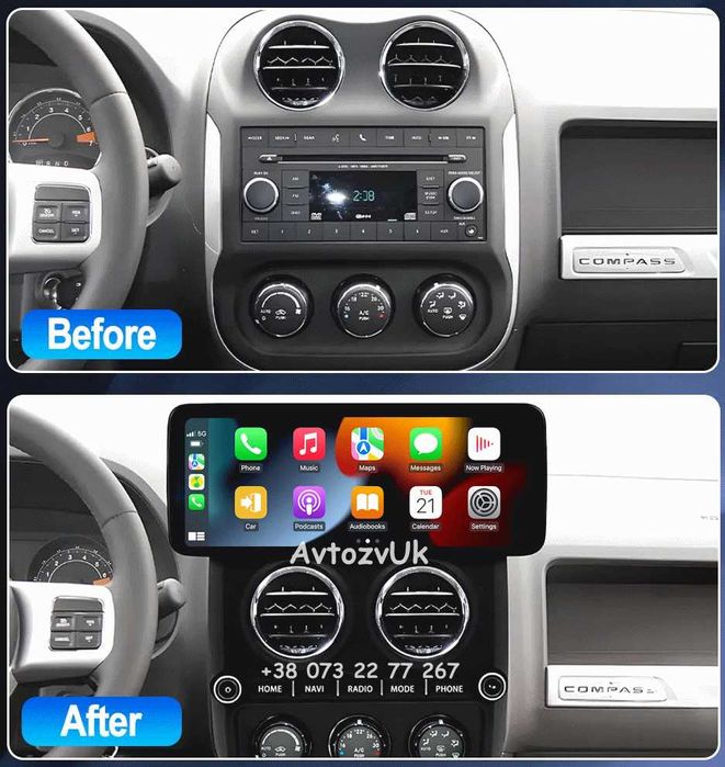 Магнитола COMPASS Jeep PATRIOT RENEGADE Патриот Компас CarPlay Android