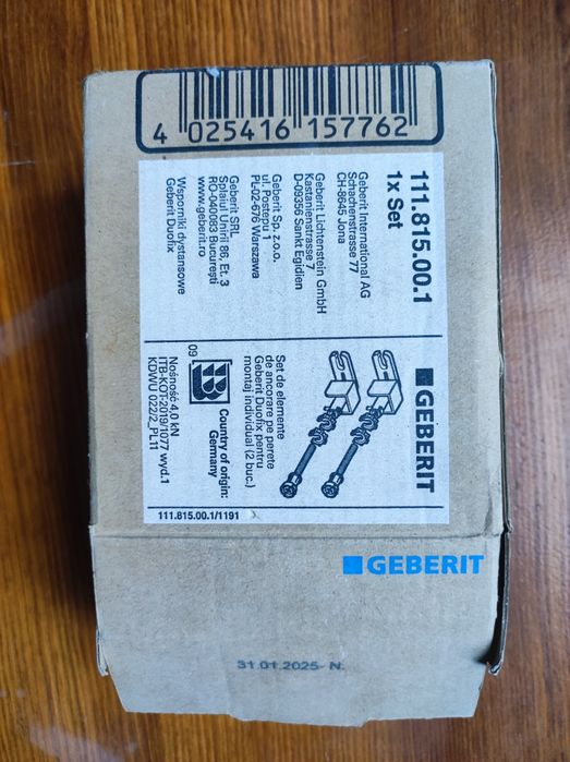 Geberit zestaw wsporników dystansowych Duofix  111.815.00.1