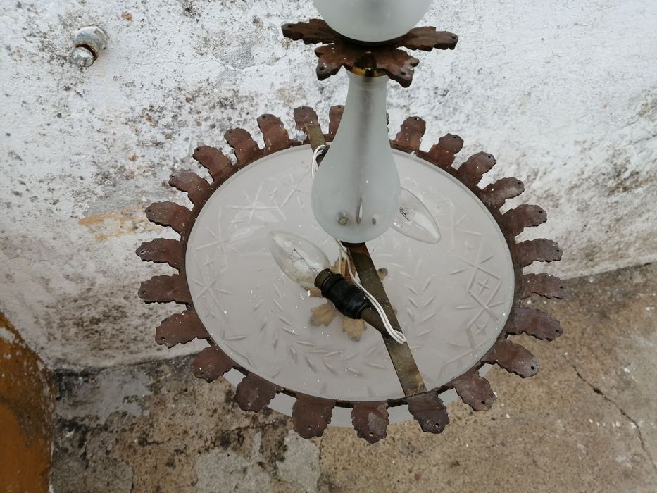 candeeiro de teto em vidro