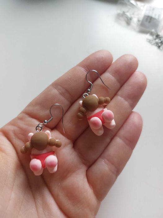 Kolczyki plażowiczka czerwone stringi