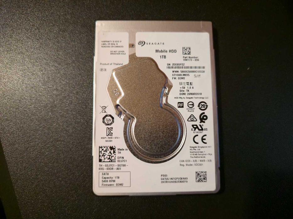 2x Dysk SEAGATE 1TB (1000GB) HDD. Praktycznie nowy, w 100% sprawny.