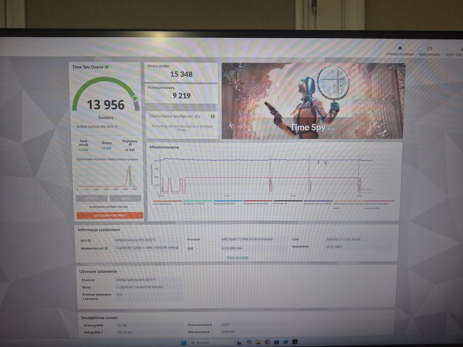 Komputer gamingowy Ryzen 7 RTX 3070TI 16GB RAM 512GB SSD M.2