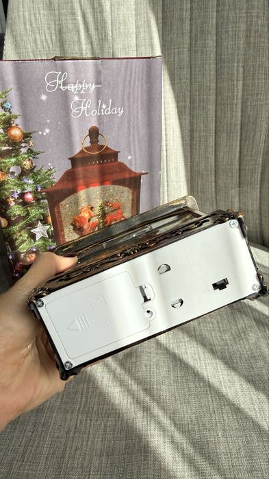 Музичний новорічний світильник від батарейок і USB, 19х14см
