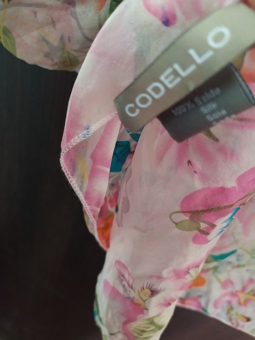 Шовковий квітковий великий шарф шаль Codello шелковый большой шарф