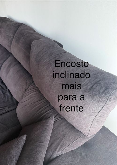 Sofá cinzento extensivel com chez