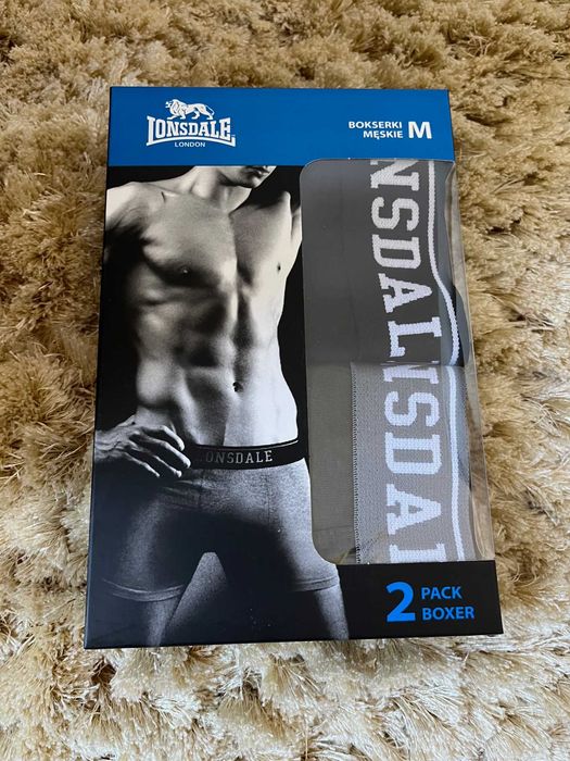Bawełniane bokserki z elastanem dwupak, rozm. M, Lonsdale