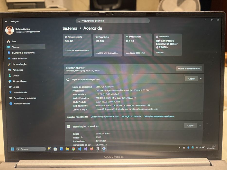 ASUS VivoBook 16 i7 11ª Geração | 12GB RAM | SSD 1TB | Windows 11 Pro
