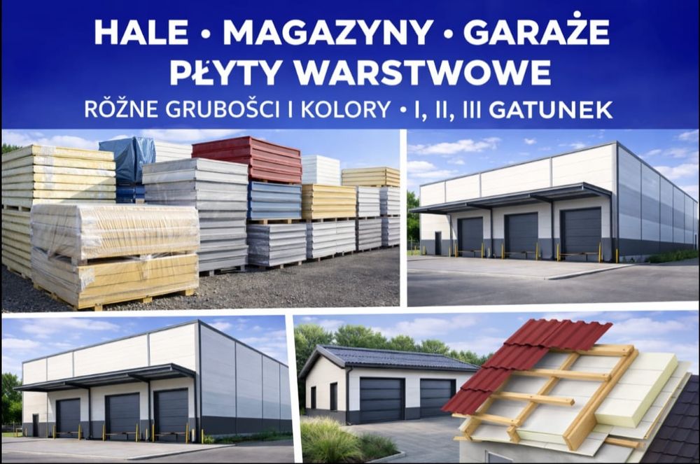 Płyty warstwowe dachowe i ścienne 
pierwszy, drugi i trzeci gatunek
P