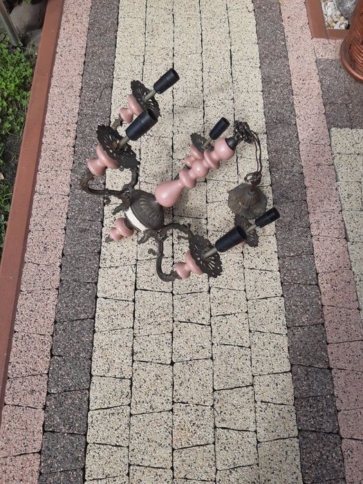 Żyrandol mosiężny stary