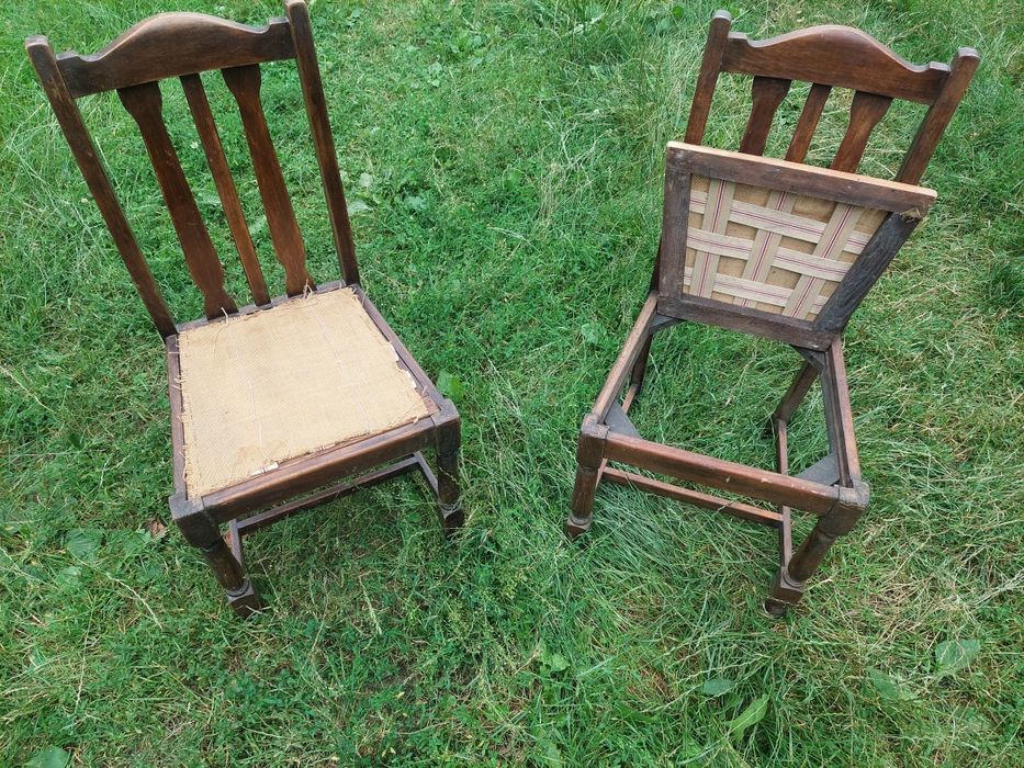 Angielskie krzesło dębowe, vintage, PRL