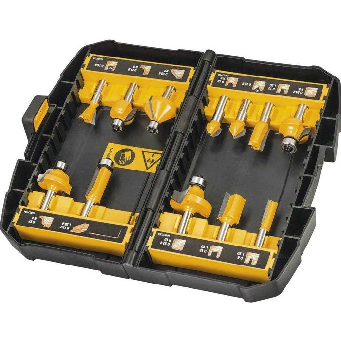 DeWALT DT90016 набiр фрез 8 мм 12 шт. у кейсi